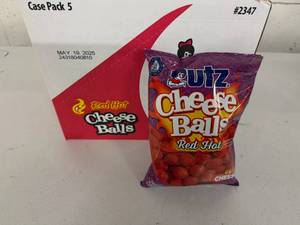 lot 267 image: 2x 5pk Case Utz Cheeze Balls-Red Hot