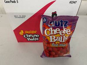 lot 268 image: 2x 5pk Case Utz Cheeze Balls-Red Hot