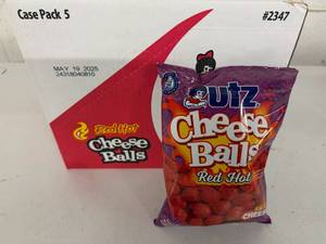 lot 269 image: 2x 5pk Case Utz Cheeze Balls-Red Hot
