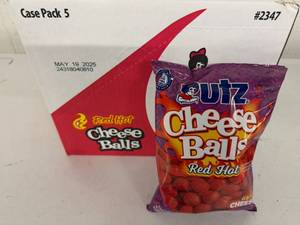 lot 270 image: 2x 5pk Case Utz Cheeze Balls-Red Hot