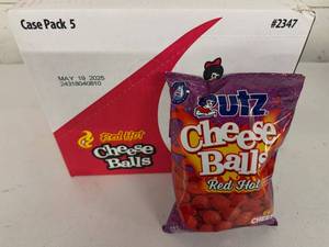 lot 273 image: 2x 5pk Case Utz Cheeze Balls-Red Hot