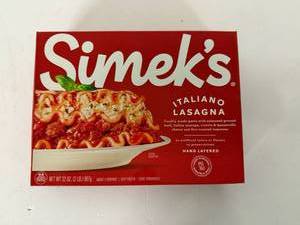 lot 319 image: EE. 2lbs Simeks Italiano Lasagna