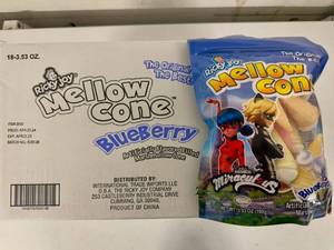 lot 316 image: 12x 3.5oz Mellow Cones-Blueberry-Tastes like a Peep in an Ice Cream Cone