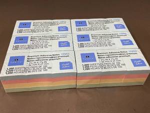 lot 56 image: Lot of 8 Sparco Pastel Colors Premium Adhesive Notes - 1,200 Sheets Each
