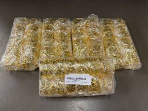 lot 66 image: 5 Sets of 24 Gold Napkin Rings for Holiday Party Decor