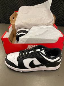 lot 71 image: New Womens Nike Dunk Low WhiteBlack Size 9
