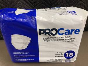 lot 122 image: ProCare Breathable Adult Briefs Large, 18 Count