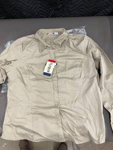 lot 137 image: Set of 2 Clique XL Button-Down Shirts in Beige
