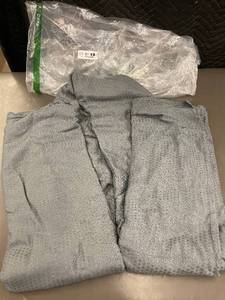 lot 150 image: Gray Textured Open Blanket or Maybe Curtain Fabric, Very Large