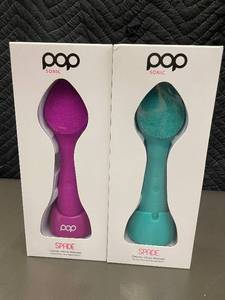 lot 161 image: Set of 2 Pop Sonic SPADE Face and Neck Sonic Beauty Devices