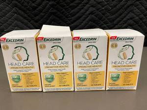 lot 186 image: IN 3 - Set of 4 Excedrin Head Care Proactive Health Dietary Supplements - 60 Tablets Each