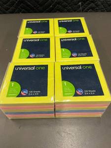 lot 193 image: Pack of 6 Universal One Pop-up Self-Stick Notes, 3x3 Inch, 600 Sheets Total