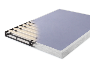 lot 12 image: King Size Zinus 4 Metal Box Spring with Wood Slats, Mattress Foundation