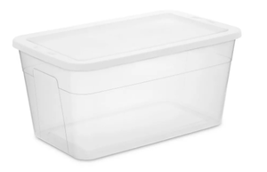 lot 101 image: 4PCS 90qt Clear Storage Box White - Room Essentials