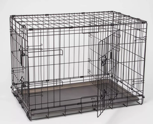lot 109 image: Wire Collapsible Dog Crate - Black - Boots & Barkley- Small