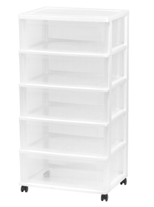 lot 112 image: IRIS USA 5 Drawer Wide Storage Drawer Cart with Caster Wheels