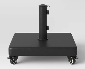 lot 148 image: 55lbs Polycrete Square Outdoor Patio Market Umbrella Bases with Wheels - Threshold