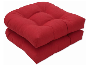 lot 149 image: 2PCS Pillow Perfect Monti Chino Solid IndoorOutdoor Wicker Patio Seat Cushion Reversible