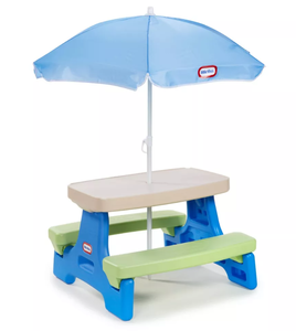 lot 207 image: Little Tikes Easy Store Jr. Play Table with Umbrella