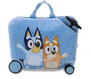 lot 219 image: Disney Kids Bluey Hardside Ride-On Spinner Suitcase