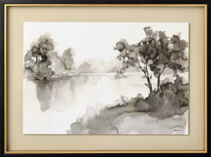 lot 222 image: 18x24 Washed Stream Framed Wall Art - Hearth & Hand with Magnolia