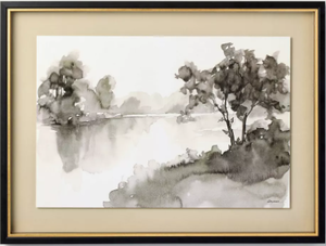 lot 223 image: 18x24 Washed Stream Framed Wall Art - Hearth & Hand with Magnolia
