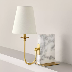 lot 253 image: Marble Book Shelf Lamp - Hearth & Hand with Magnolia