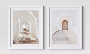 lot 254 image: 2PCS 16x20 Architecture Framed Arts Neutrals - Threshold
