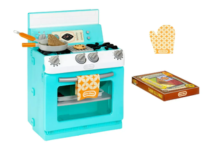 lot 409 image: Little Tikes Retro 50s Inspired Oven Realistic Pretend Play Kitchen Appliance