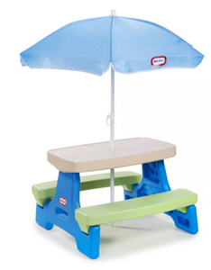 lot 417 image: Little Tikes Easy Store Jr. Play Table with Umbrella