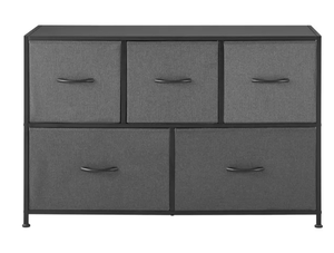 lot 428 image: Mainstays 5 Drawer Fabric Storage Dresser for Bedroom