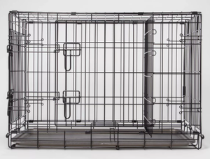 lot 435 image: Wire Collapsible Dog Crate - Black - Boots & Barkley- Large Size