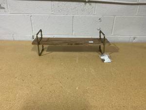 lot 301 image: Wood and Metal Shelf with EPL Gold Finish