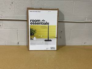 lot 347 image: 25lb Steel Square Outdoor Patio Market Table Umbrella Base Black - Room Essentials Weather-Resistant