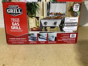 lot 423 image: Expert Grill 2-Burner Tabletop Gas Grill, Stainless Steel, 13,000 BTUs