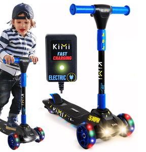 lot 77 image: Kimi 2025 Model Kids Toddlers 3-Wheel Electric Scooter, Adjustable, Tsa Approved, Age 2-9, 5Mph, Lights, 10 Miles Range  Charger