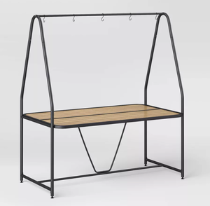 lot 85 image: Rectangle A-Frame Pergola Patio Dining Table Black - Room Essentials