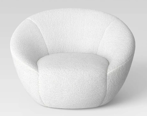 lot 88 image: Swivel Accent Chair Faux Shearling Cream (FA) - Room Essentials