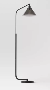 lot 93 image: Smoked Glass Floor Lamp Black - Threshold