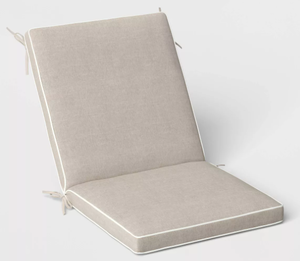 lot 166 image: 23x21 Outdoor Chair Cushion with Contrast Piping - Threshold Designed with Studio McGee