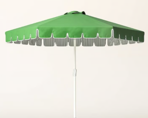 lot 178 image: 9 Spade SolidStripe Outdoor Shade Umbrella - Kate Spade