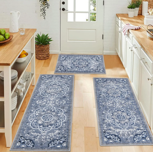 lot 287 image: 3PCS Findosom Boho Kitchen Rug Sets Bohemian Kitchen Rugs and Mats Non Skid Kitchen Mats for Floor Washable Kitchen Floor Mat