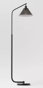 lot 327 image: Smoked Glass Floor Lamp Black - Threshold
