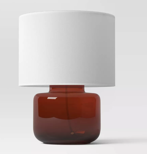 lot 328 image: Amber Glass Table Lamp Brown - Threshold