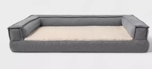 lot 330 image: 3-Sided Bolster Dog Bed - Boots & Barkley- Large Size