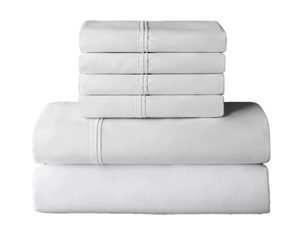 lot 191 image: Members Mark White Hotel Premier Collection 700 Thread Count Egyptian Cotton Striped Sheet King