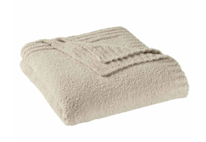 lot 194 image: Better Homes & Gardens Cozy Knit Blanket, Beige, FullQueen