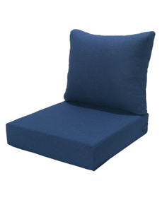 lot 198 image: Better Homes & Gardens 24x 24 Premium Navy Outdoor 2 Piece Deep Seat Cushion Set