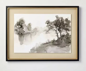 lot 266 image: 18x24 Washed Stream Framed Wall Art - Hearth & Hand with Magnolia