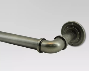 lot 269 image: 36-66 French Pipe Curtain Rod Pewter- Threshold Adjustable Metal